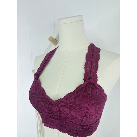 Intimately Free People Galloon Lace Racerback Bralette Womens Small Grape Purple - Picture 4 of 10